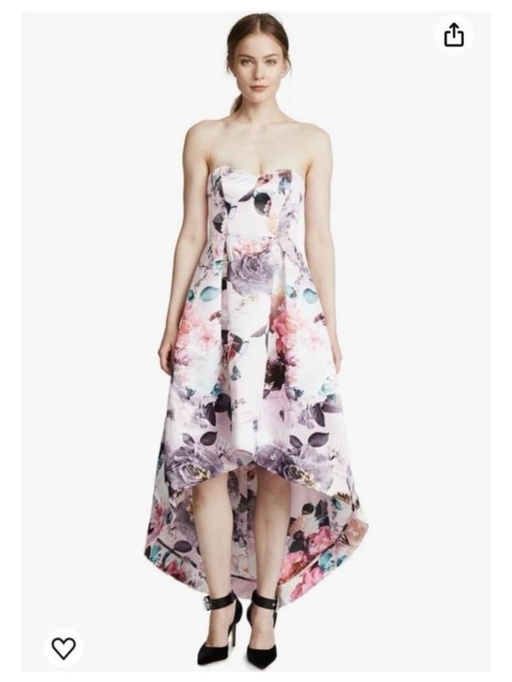 Parker Black Roxanne Pastel Floral High-Low Dress